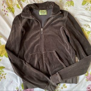 Brown Juicy Couture velour zip up